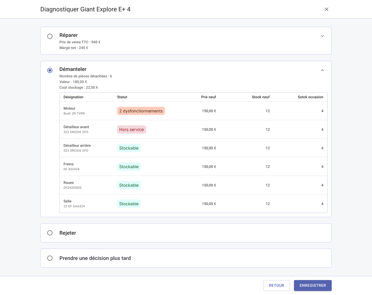 Decision support interface